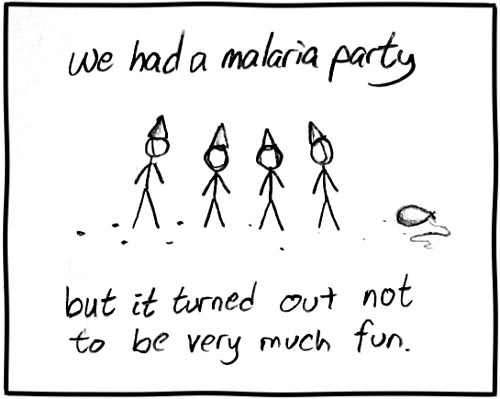 The malaria party was David's idea. Caption on LiveJournal: Current Mood: Credit to David for this one