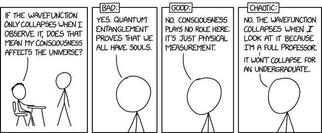 Wavefunction collapse is only one interpretation. Under some interpretations, graduate students also have souls.