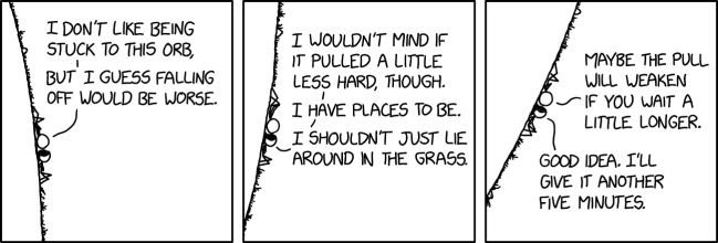 Be careful fighting gravity. If you win, it's a long way down.